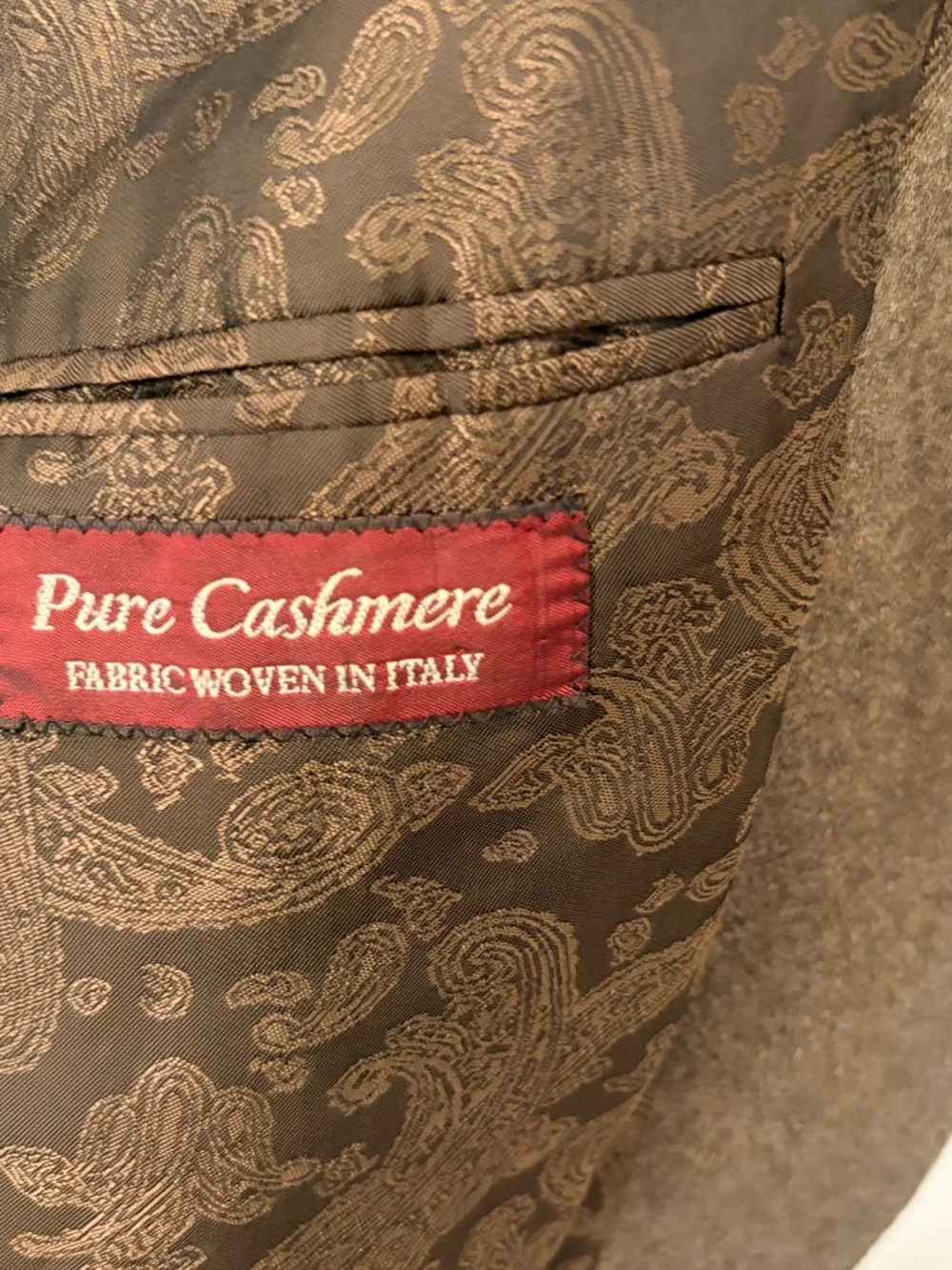 Share Jack Victor 42L Pure Cashmere Sport Coat Brown Herringbone Italy Fabric Ca